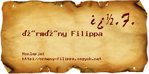 Örmény Filippa névjegykártya